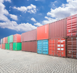 Stack of Cargo Containers at the docks