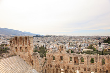 Fototapeta na wymiar ギリシャ-パルテノン神殿の丘から見える街並み- 