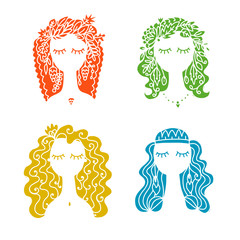 Beauty salon, spa logo. Female face