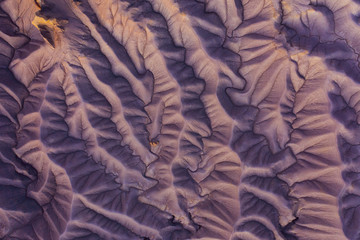 aerial view of cinematic martian desert landscape