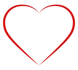 Red heart icon silhouette shape symbol valentines day