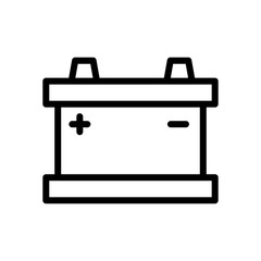 Car battery icon design template, vector icon designed in line style, editable stroke icon on white background, can be used for web and various needs of your project