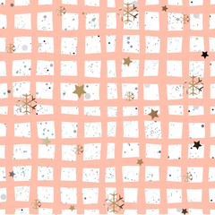 Seamless Pattern with plants and strawberry