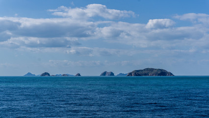 beautiful sea view and clouds take on ship