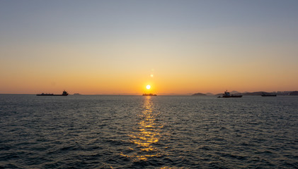 beautiful sea view and clouds take on ship
