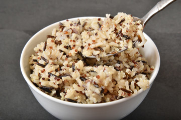 Eating rice and quinoa