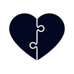Love Heart Puzzle Pieces Making A Whole Love Heart Vector Illustration