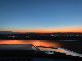 Sunset into a car