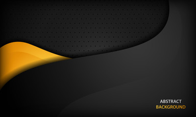 Fototapeta premium Black and orange corporate background. Texture with dark metal pattern. Vector illustration.