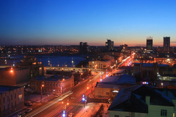 Fototapeta na wymiar View of the night city