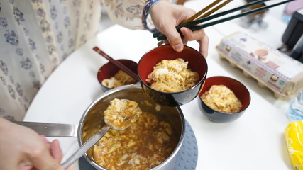 Japanese noodle and chopsticks
