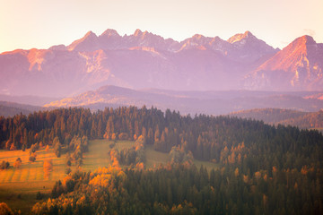 Tatra Mountains seen from Sromowce Wyzne