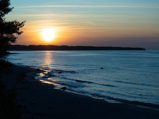 Sunset or sunrise at the calm sea, Baltica