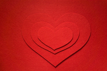 scrapbooking red heart in a heart on a red background fabric, valentine,