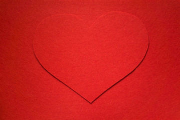scrapbooking red heart on red fabric background, valentines day greeting card, valentine,blank