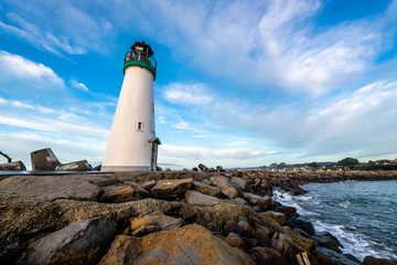 Fototapeta na wymiar Breakwater Lighthouse at Sunrise