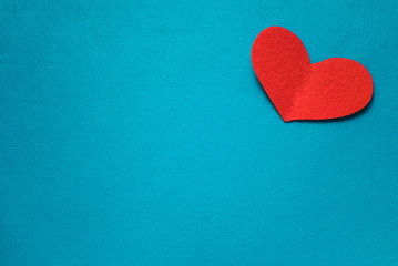 scrapbooking red heart on a blue background fabric, valentine