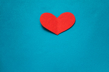 scrapbooking red heart on a blue background fabric, valentine