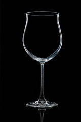 Empty clear glass wine glass