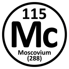 Periodic table element moscovium icon.