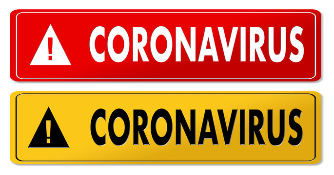 Coronavirus Danger Panels In Red And Yellow Design