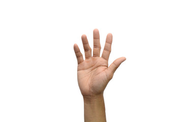 Symbol empty hand holding isolated on the white background, with clipping path.