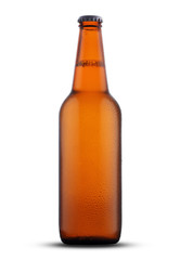 brown bottle with beer and drops