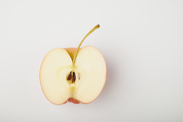 Ripe juicy red apples on white background