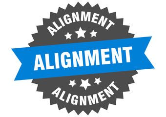 alignment sign. alignment circular band label. round alignment sticker