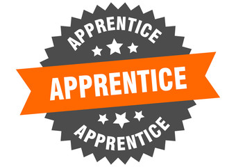 apprentice sign. apprentice circular band label. round apprentice sticker
