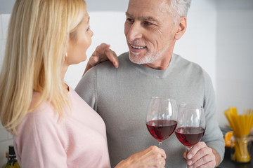 Red wine for romantic evening stock photo