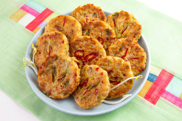 Mung-bean pancake which is called Bindaetteok