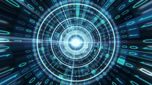 Data vortex.Data flow.BIG DATA tunnel.Data transmission