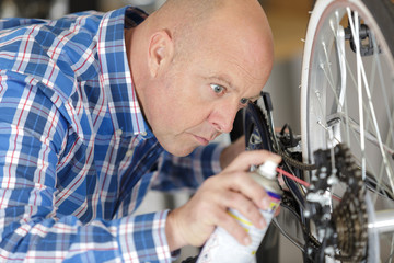 a bicycle maintenance and oiling