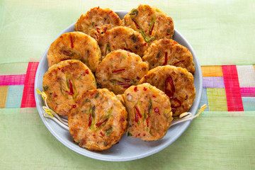 Mung-bean pancake which is called Bindaetteok