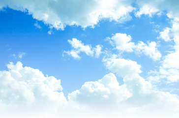 Naklejka na ściany i meble Blue sky background and white clouds in the air.