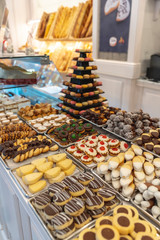 San Sebastian, Gipuzkoa / Spain »; January 25, 2020: Beautiful sweets and chocolates in a candy store