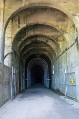 Fototapeta na wymiar The West Entrance of the Snoqualmie Tunnel on the Iron Horse Trail Near Snoqualmie Pass, Washington, USA
