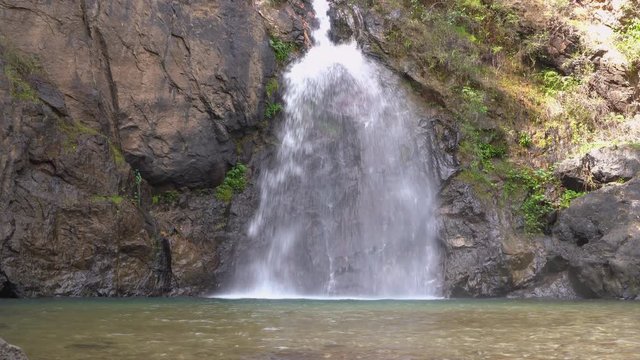 jogkradin waterfall is located in Thong Pha Phum National Park. Kanchanaburi Province, Thailand. jogkradin waterfall is a waterfall with only one floor that flows down from the cliff abou