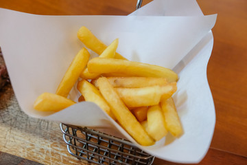 Close up of French Fries in a cup