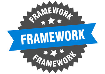 framework sign. framework circular band label. round framework sticker