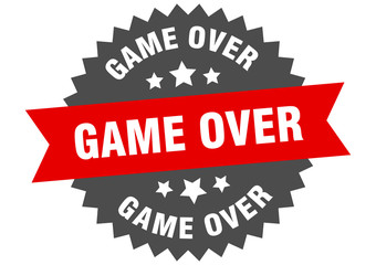 game over sign. game over circular band label. round game over sticker