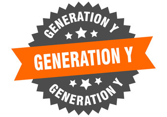 generation y sign. generation y circular band label. round generation y sticker