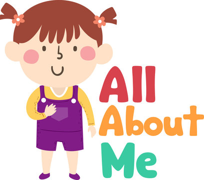 Kid Girl All About Me Illustration