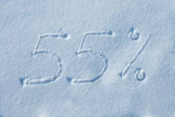 The inscription on the snow 55% discount.
