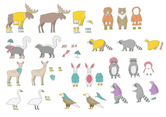 illustration animals party modern pot bicycle leaf flower plant balloon coon moose bear social media