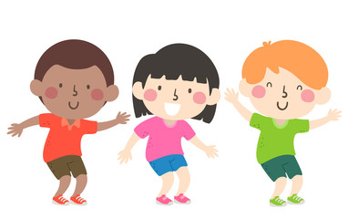 Kids Bend Your Knees Illustration