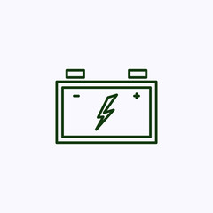 Battery icon with electric charge symbol