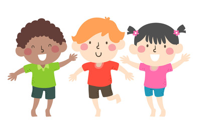 Kids Stand On Your Toes Illustration