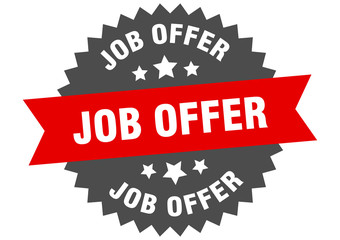 job offer sign. job offer circular band label. round job offer sticker